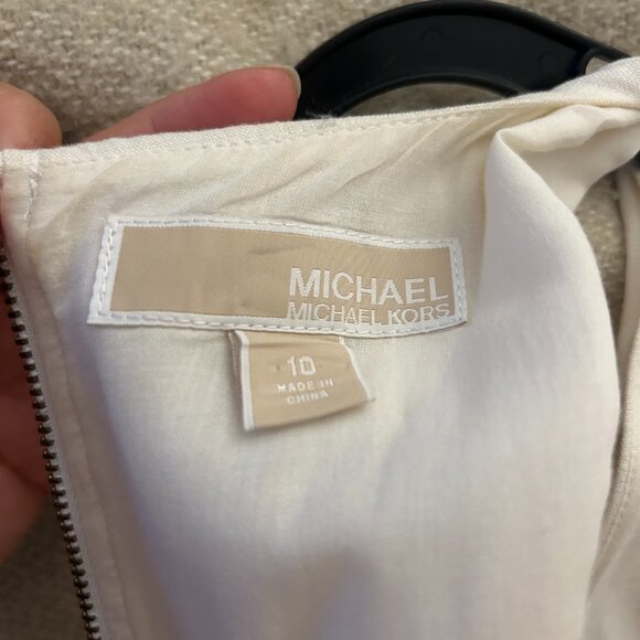 KORS White linen dress with belt - Picture 3 of 5